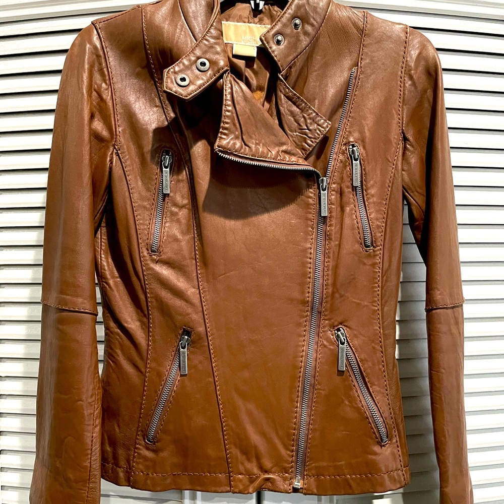 Buttery leather Michael Kors jacket